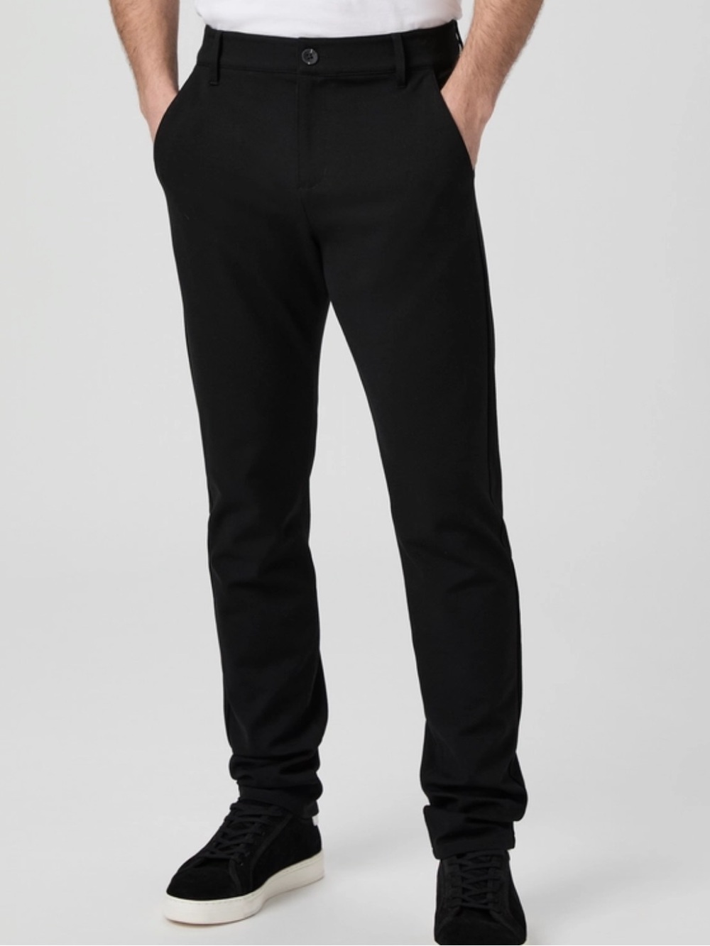 Paige men’s black stafford trousers Ponte knit size 34x32 stretch slim pants